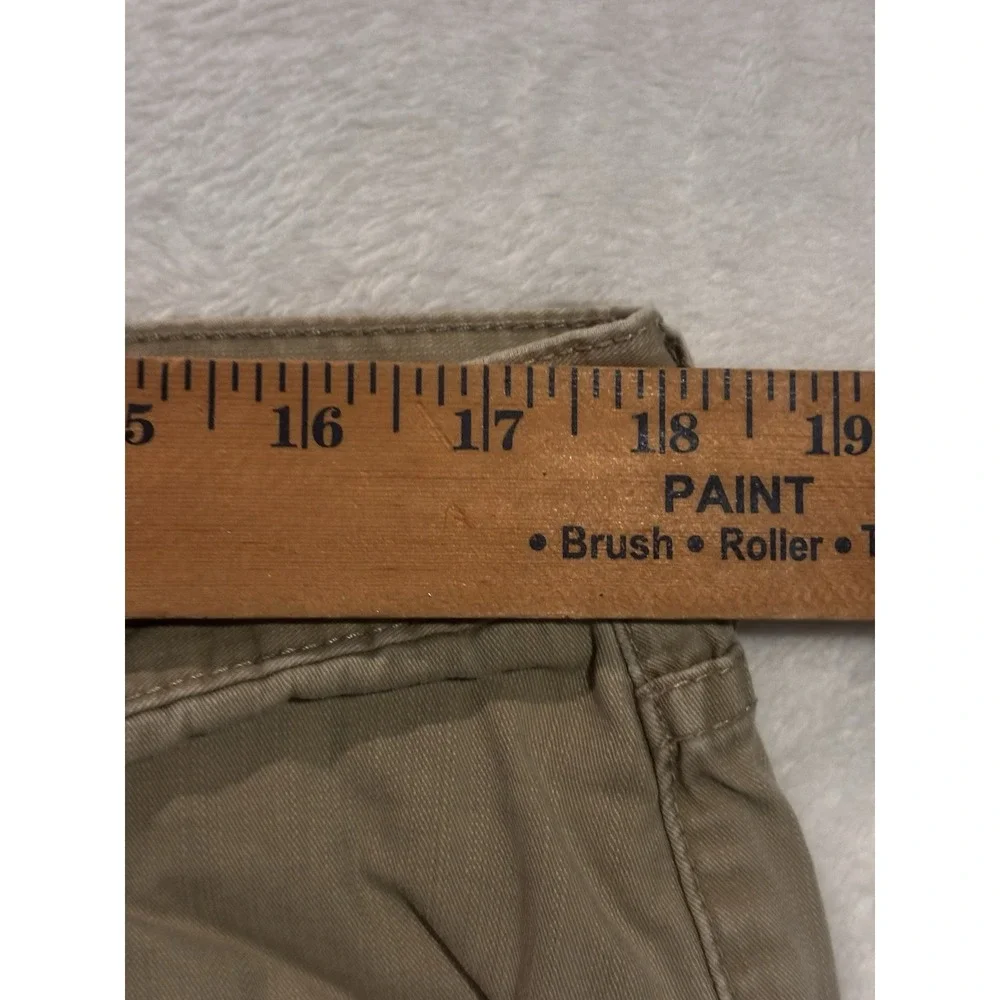 BKE Buckle Mens Pants 38X Khaki Chino Flat Front Uniform Solid Raw Hem‎